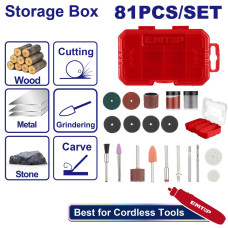 Набір шліфувальних насадок EMTOP EAKMG8081, 81 шт.