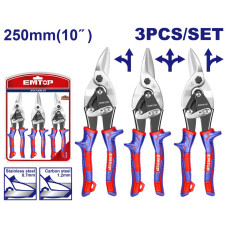 Набір ножниць по металу EMTOP EASPK1011, 3 шт.