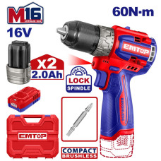 Дриль-шуруповерт акумуляторний EMTOP ECDL16682