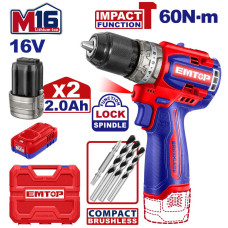 Дриль-шуруповерт акумуляторний EMTOP ECIDL16682