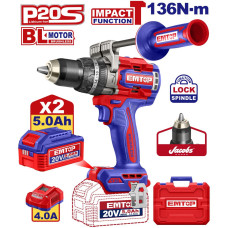 Дриль-шуруповерт ударний акумуляторний EMTOP ECIDL201368