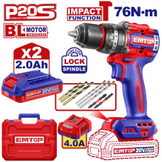 Дриль-шуруповерт акумуляторний EMTOP ECIDL207686