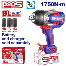 Гайковерт акумуляторний ударний EMTOP ECIWL201751 (без АКБ та ЗП)