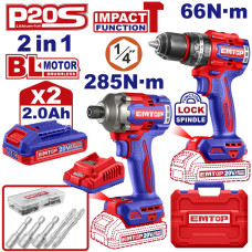 Набір інструментів акумуляторних EMTOP ECKL20277