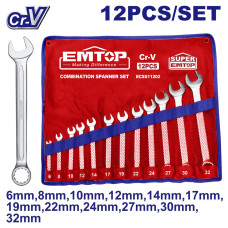 Набір комбінованих ключів EMTOP ECSS11202, 12 шт.