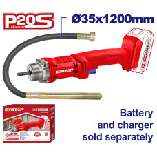 Вібратор для бетону акумуляторний EMTOP ECVL202301 (без АКБ та ЗП)