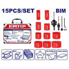 Набір коронок біметалічних EMTOP EHSW0151, 15 шт