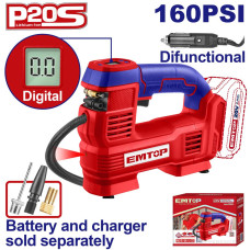 Компресор автомобільний акумуляторний EMTOP ELAC2012 (без АКБ та ЗП)