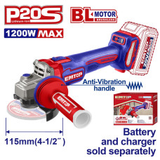 Болгарка (кутова шліфмашина) акумуляторна EMTOP ELAG212025 (без АКБ та ЗП)