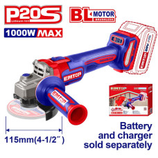 Болгарка (кутова шліфмашина) акумуляторна EMTOP ELAG27153 (без АКБ та ЗП)