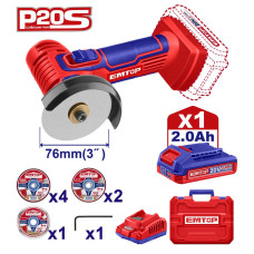 Болгарка (кутова шліфмашина) акумуляторна EMTOP ELAG76017