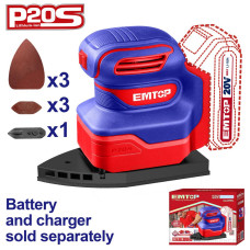 Шліфмашина дельтовидна акумуляторна EMTOP ELPS2014 (без АКБ та ЗП)