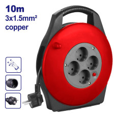 Подовжувач на котушці EMTOP EMEJ8375, 3x1.5 мм, 10 м