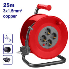 Подовжувач на котушці EMTOP EMEJ8380, 3x1.5 мм, 25 м