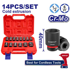 Набір ударних головок EMTOP EMSSD12141  1/2 14 шт.