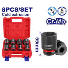 Набір ударних головок EMTOP EMSSD34081 3/4 8 шт.