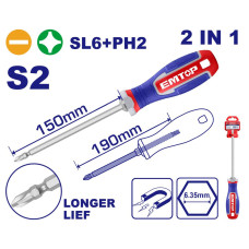 Викрутка 2 в 1 EMTOP ESDRH2061