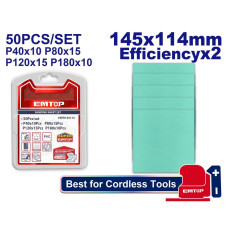 Набір шліфувального паперу EMTOP ESPR145115, 50 шт.