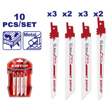 Набір полотен для лобзика EMTOP ESSB1001, 10 шт.