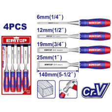 Набір стамесок EMTOP EWCT0401, 4 шт.